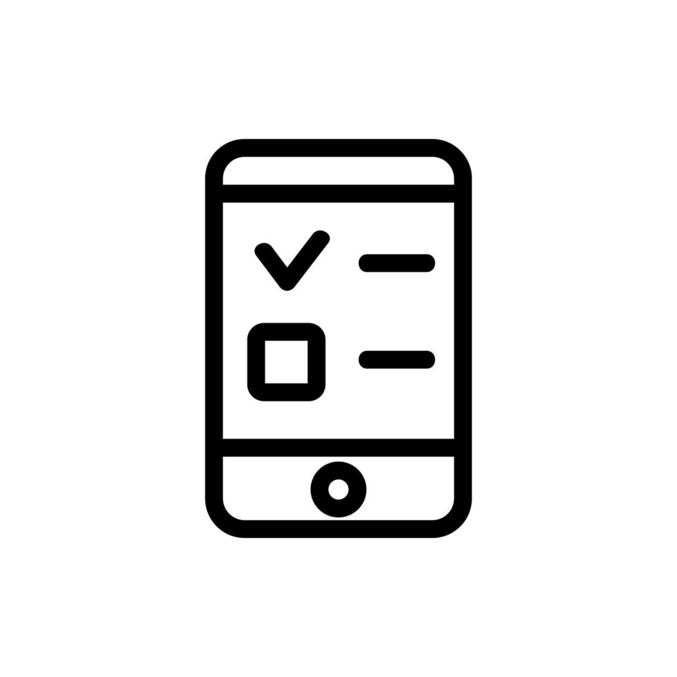 Test on the phone icon vector. Isolated contour symbol illustration vector