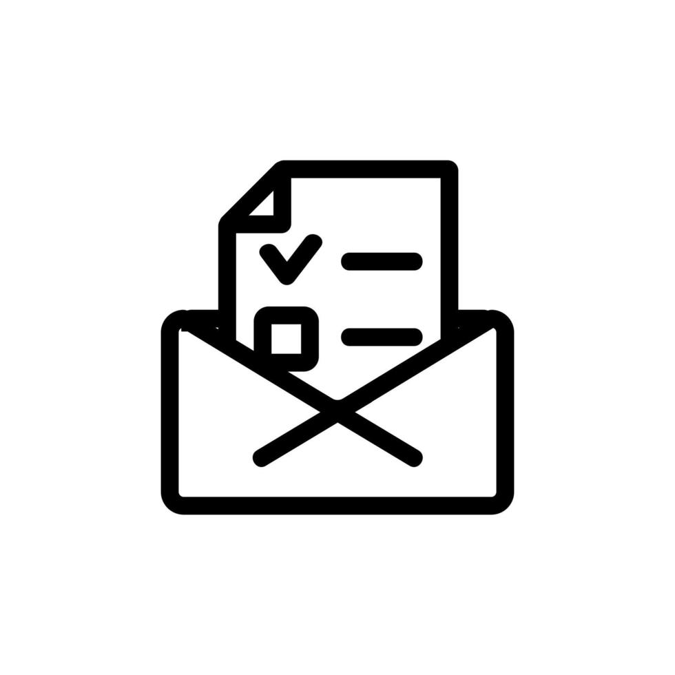 Vote envelope icon vector. Isolated contour symbol illustration vector