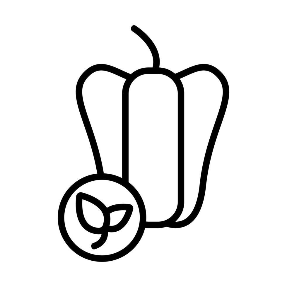 Eco-friendly pepper vector icon. Isolated contour symbol illustration