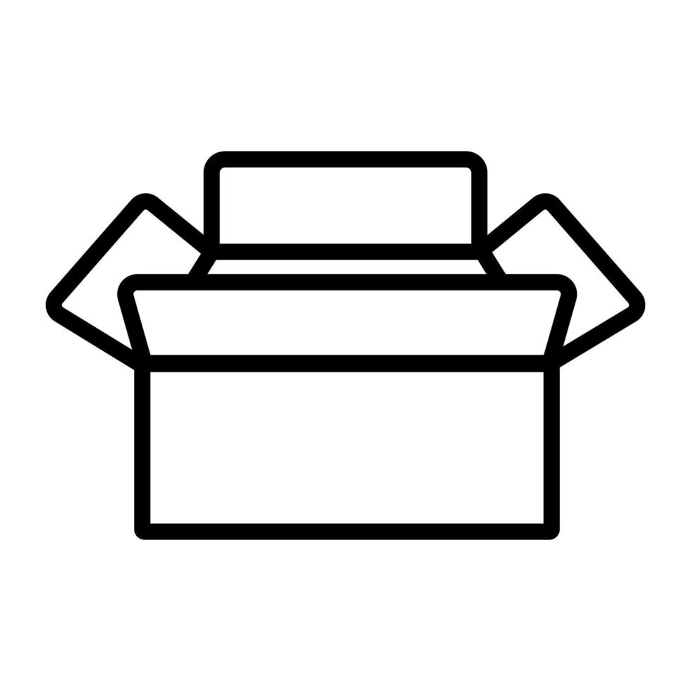 Open box icon vector. Isolated contour symbol illustration vector