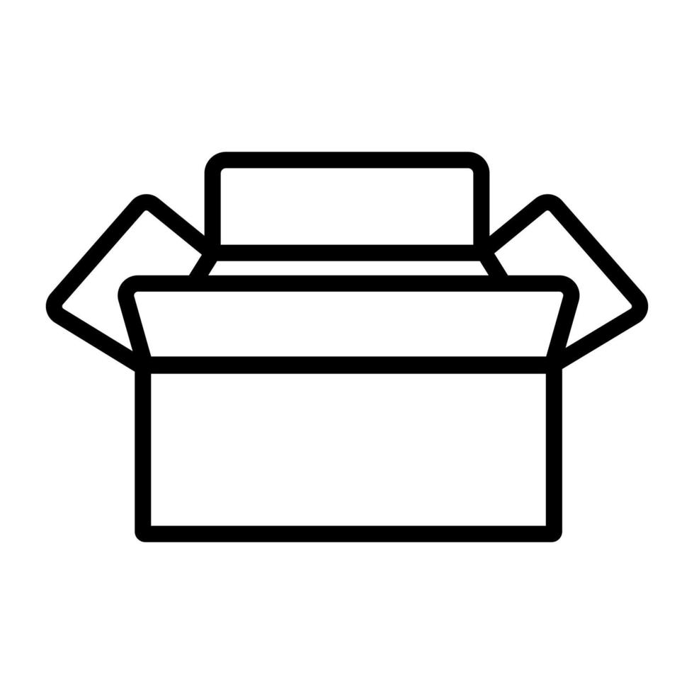 Open box icon vector. Isolated contour symbol illustration vector