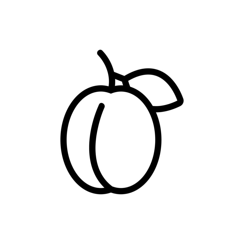 Peach icon vector. Isolated contour symbol illustration vector