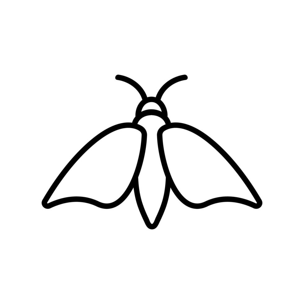 Moth icon vector. Isolated contour symbol illustration vector