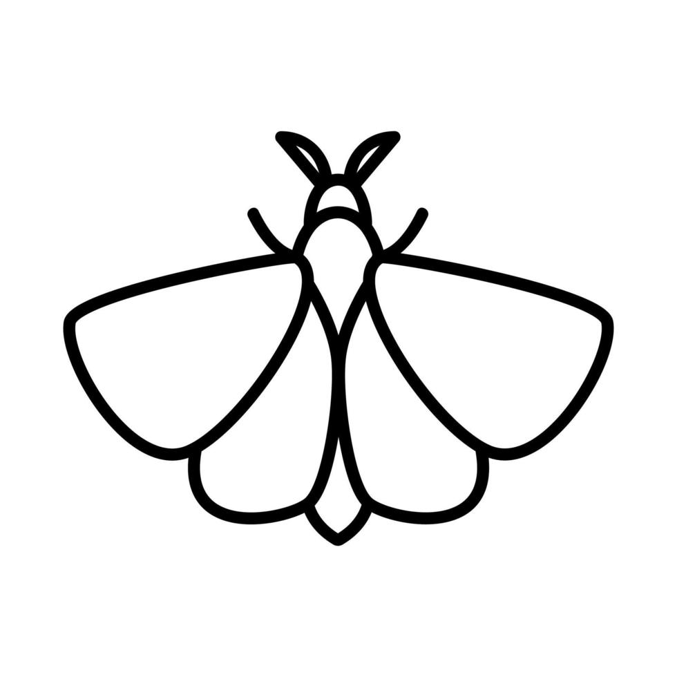 Moth icon vector. Isolated contour symbol illustration vector