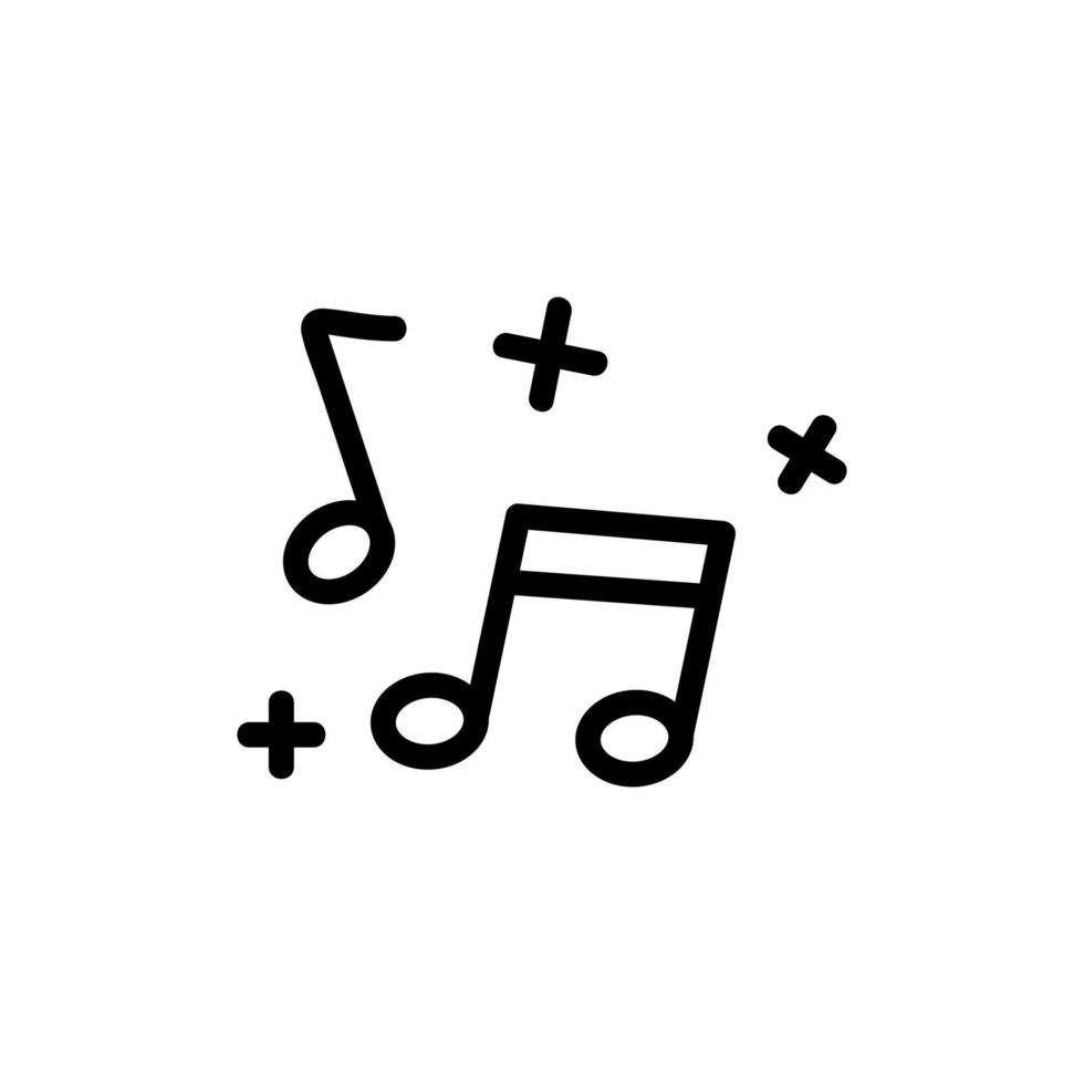 vector de icono de notas musicales. ilustración de símbolo de contorno aislado