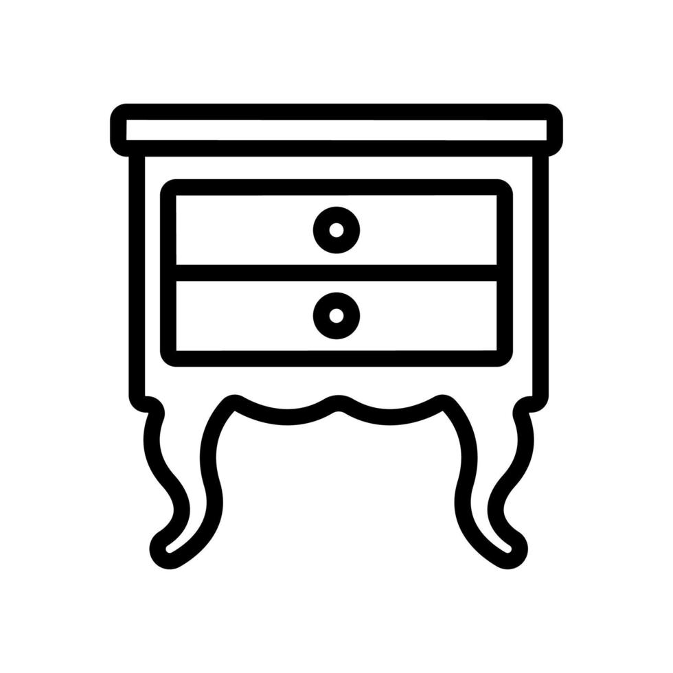 nightstand old-fashioned style icon vector outline illustration