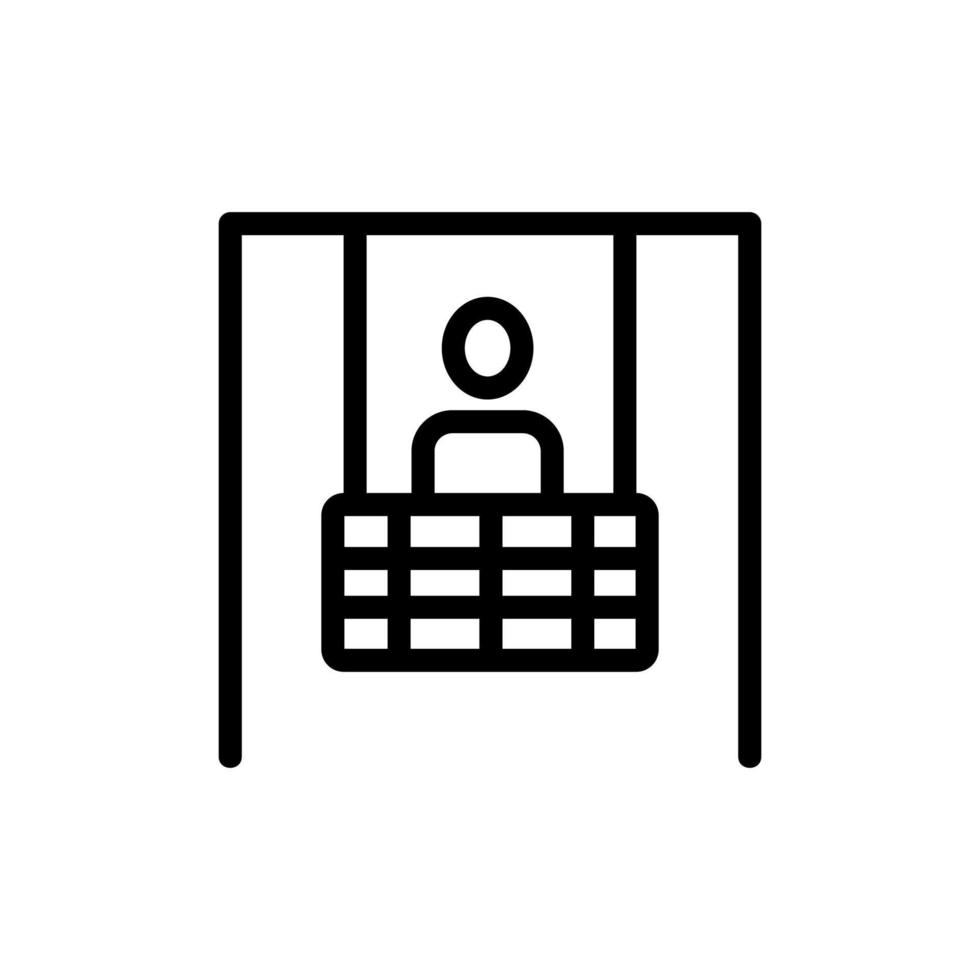 worker rides on safe elevator icon vector outline illustration
