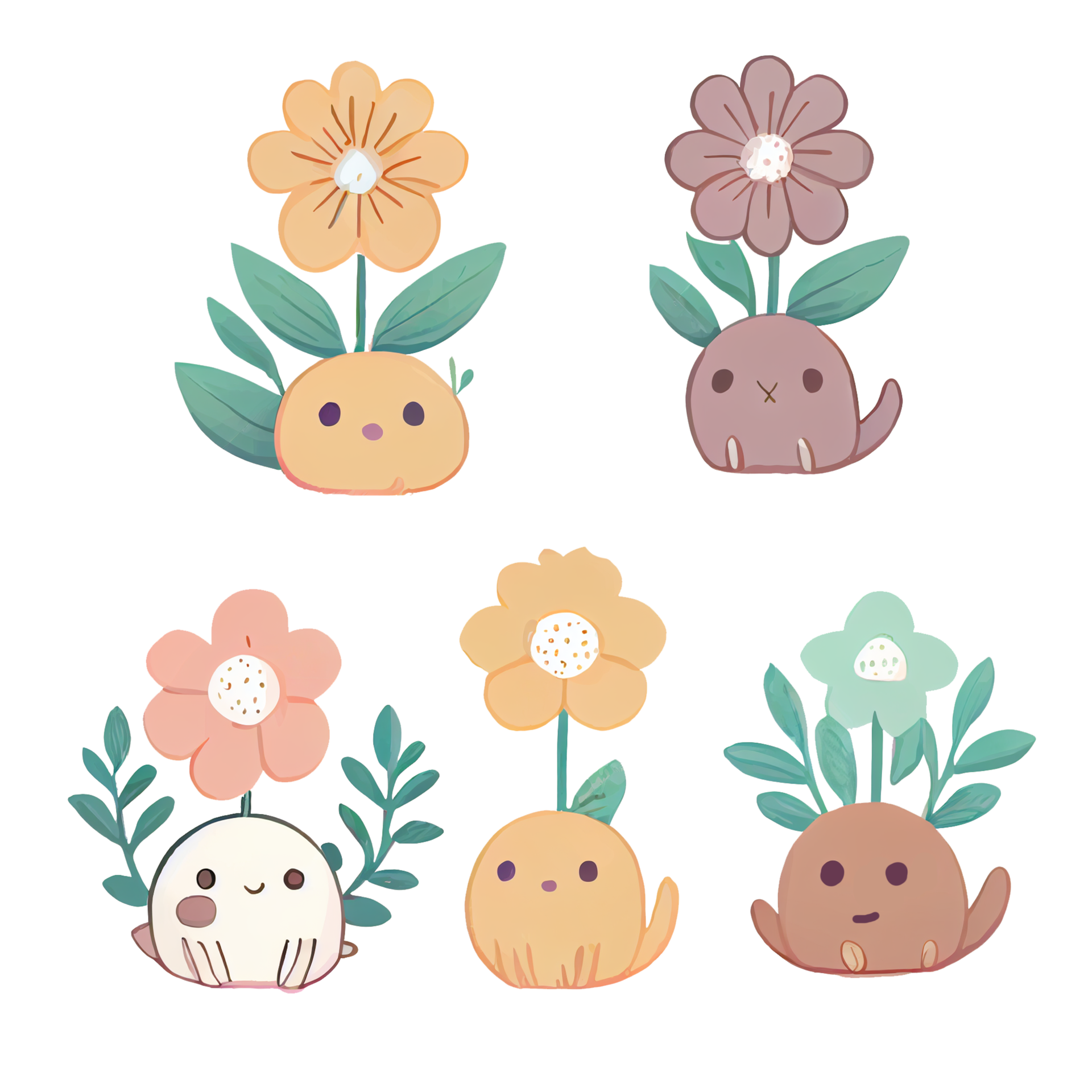 Cute Cartoon Flowers Images