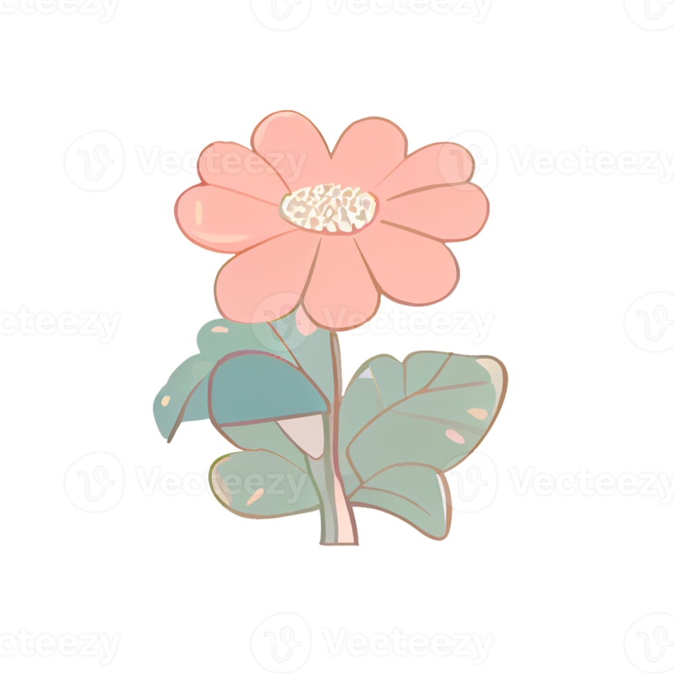 Cute flowers cartoon emoticon set. Funny flowers collection. png