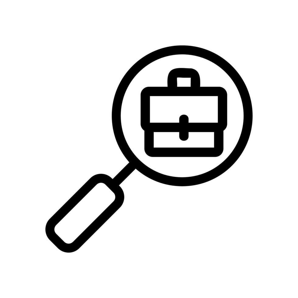 magnifying glass is a vector icon. Isolated contour symbol illustration