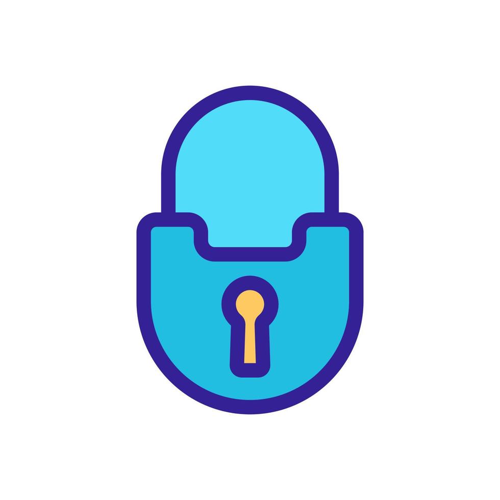 Door lock icon vector. Isolated contour symbol illustration vector