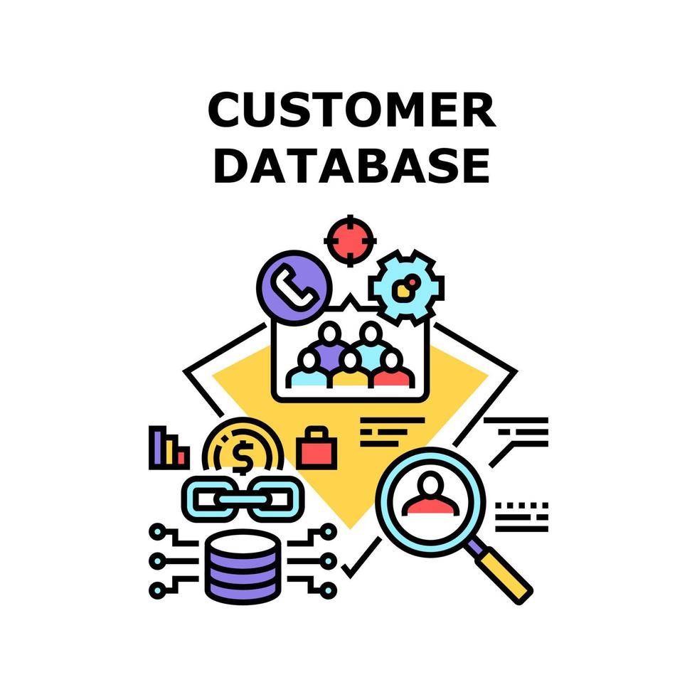 Customer Database Vector Concept Illustration
