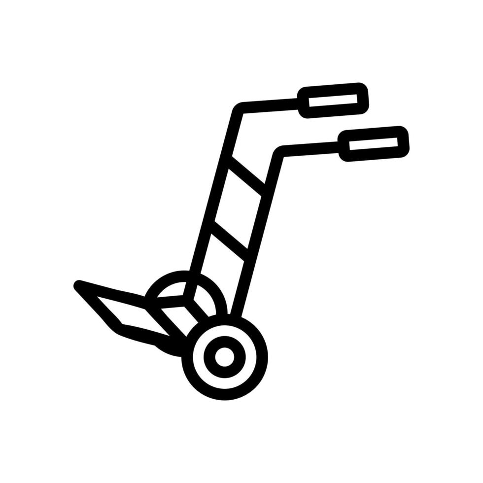 two-wheeled compact and manoeuvrable trolley device icon vector outline illustration
