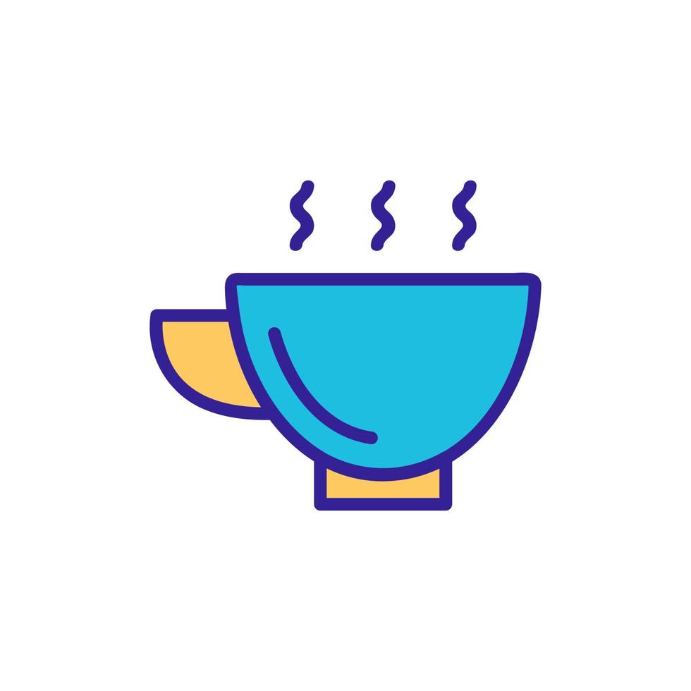 vector de icono de taza y café caliente. ilustración de símbolo de contorno aislado