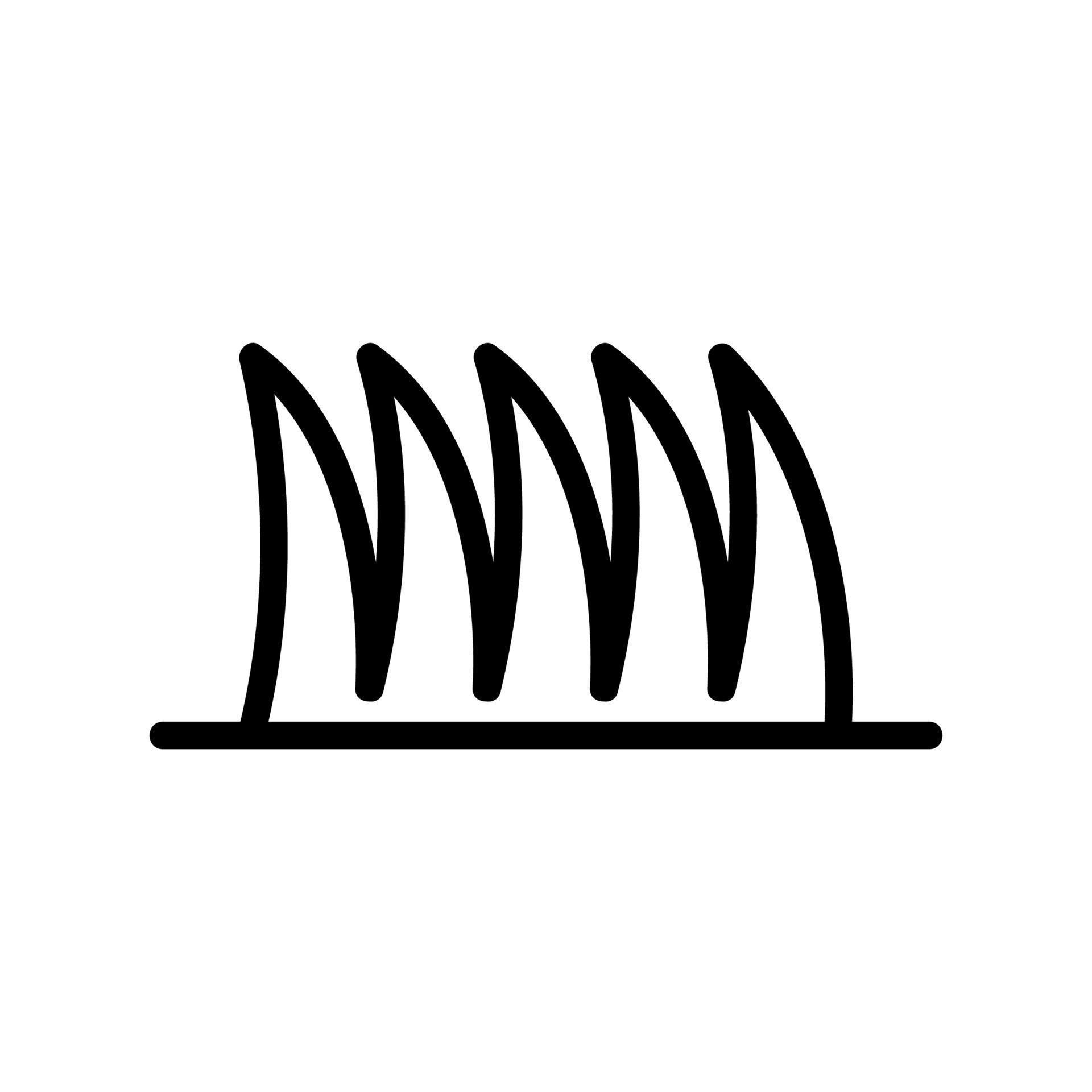 closely spaced blades of grass icon vector outline illustration