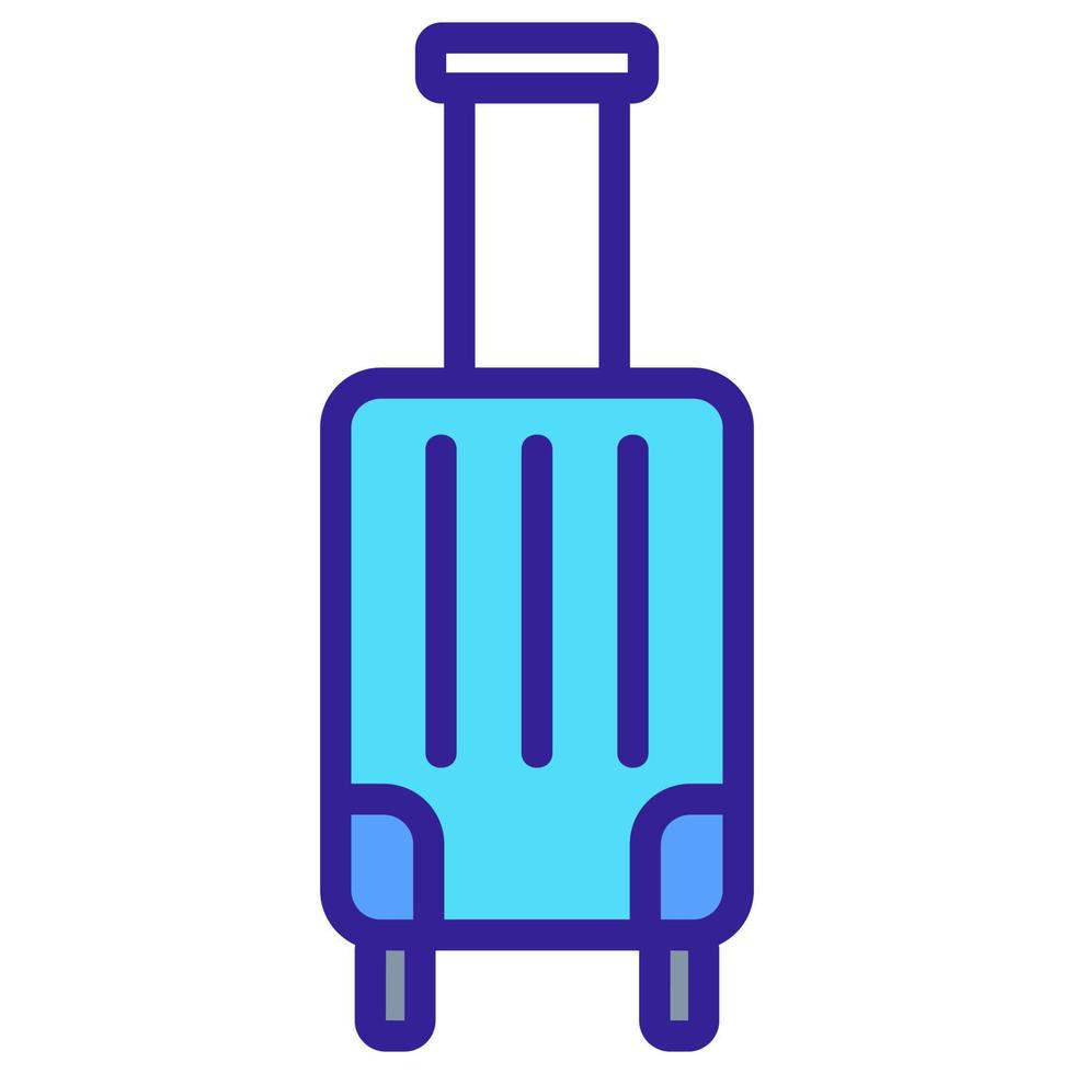suitcase on wheels icon vector. Isolated contour symbol illustration vector