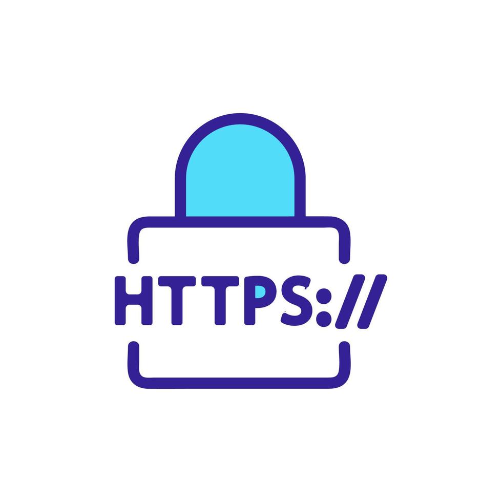 https protocol vector vector. Isolated contour symbol illustration