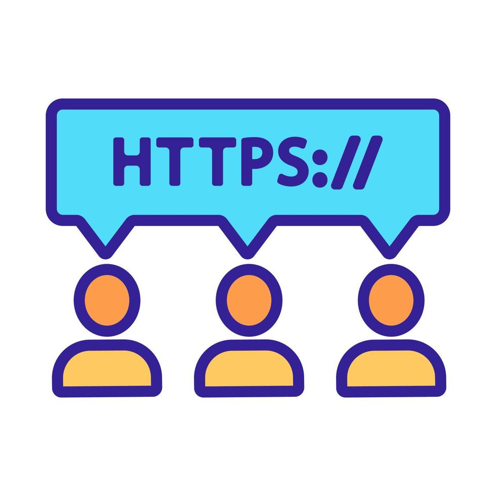 https protocol vector vector. Isolated contour symbol illustration