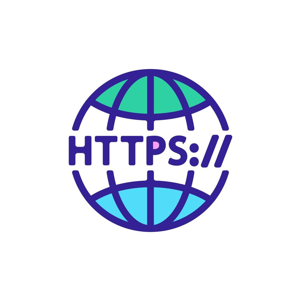 https protocol vector vector. Isolated contour symbol illustration