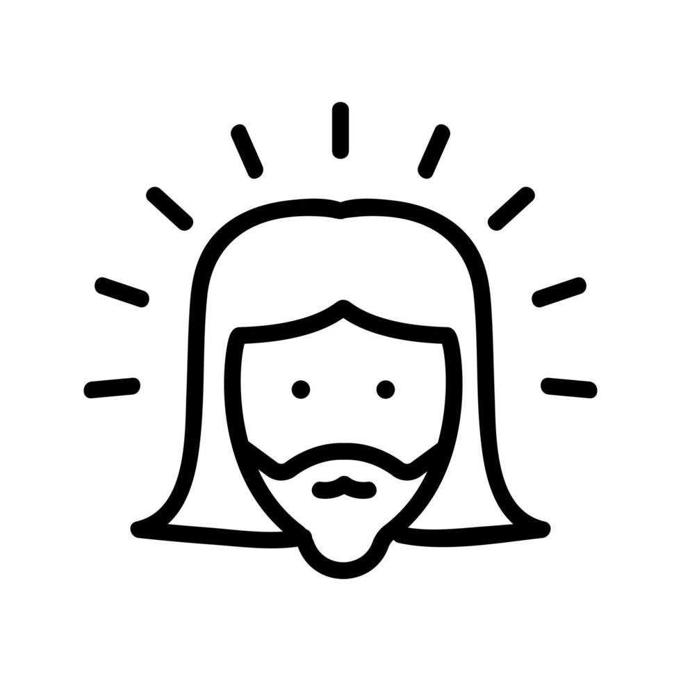 ilustración de contorno de vector de icono de santo jesús brillante