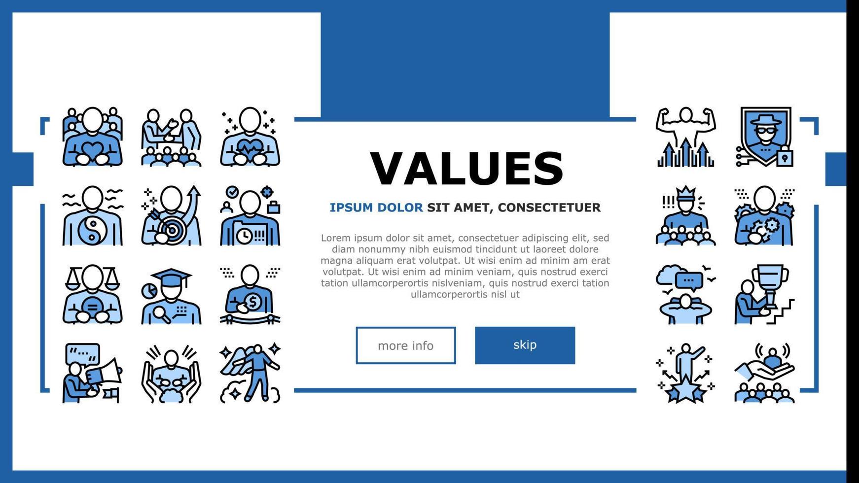 Values Human Life Landing Header Vector