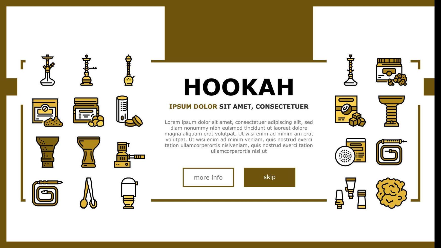 Hookah Tobacco Smoking Landing Header Vector