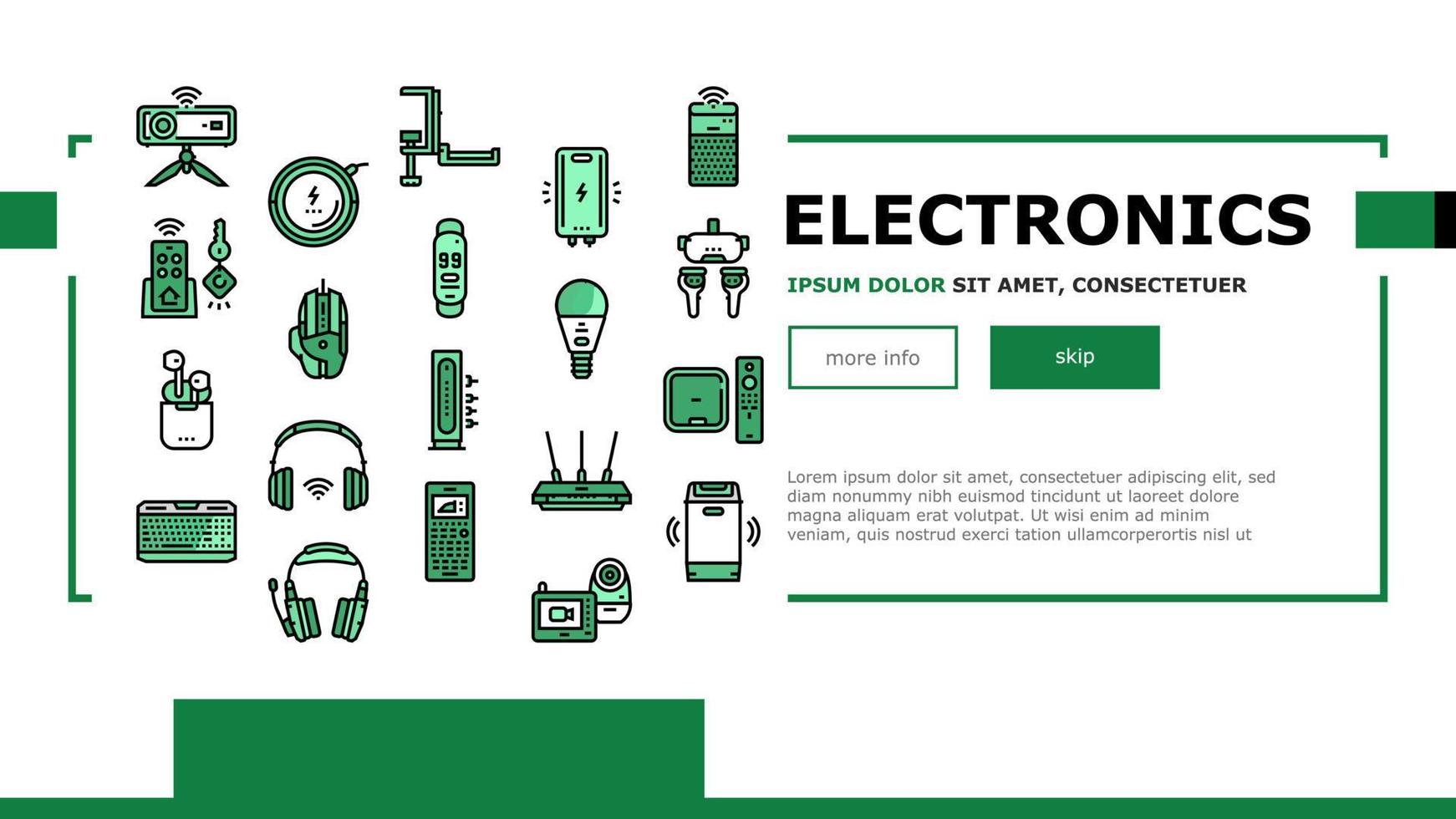 Electronics Digital Technology Landing Header Vector