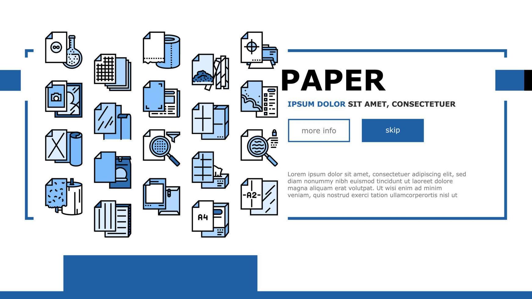 Paper List For Printing Poster Landing Header Vector