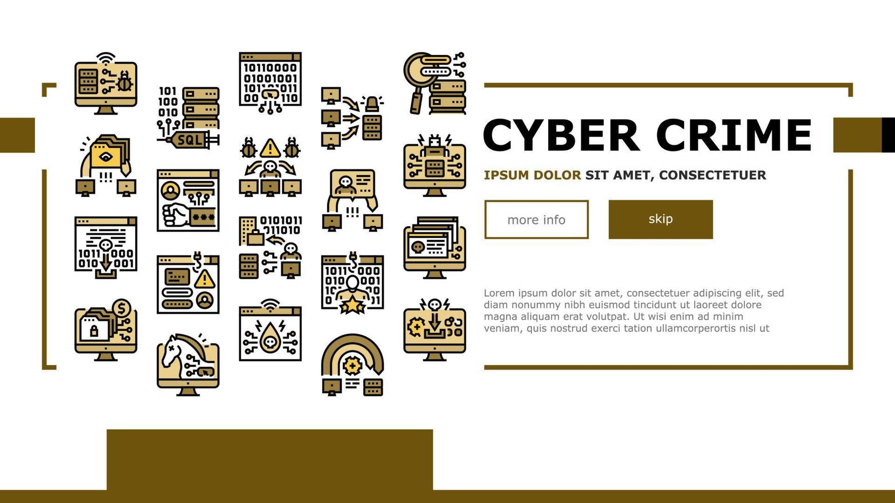 Cyber Crime Internet Business Landing Header Vector