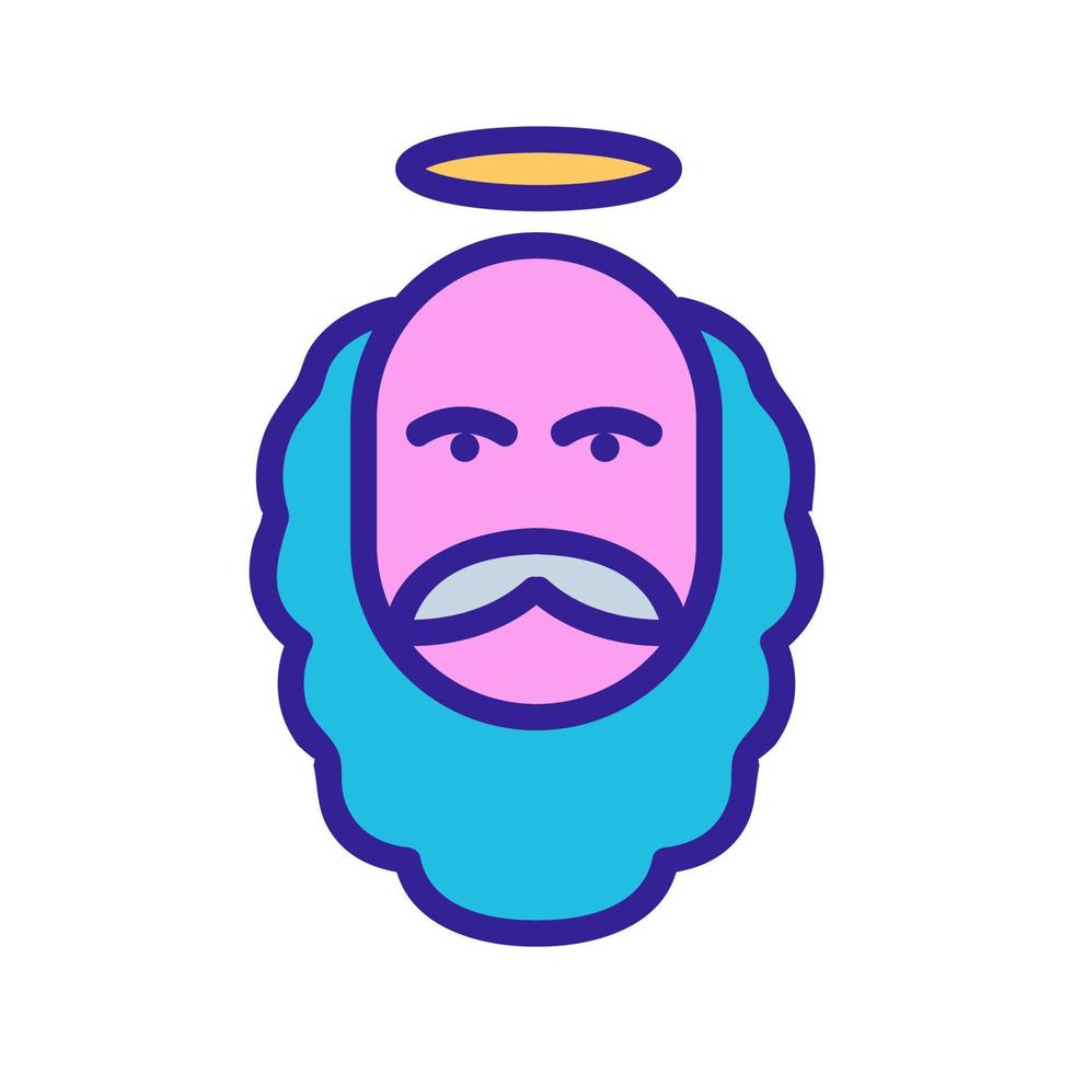 saint nicholas wonderworker icon vector outline illustration