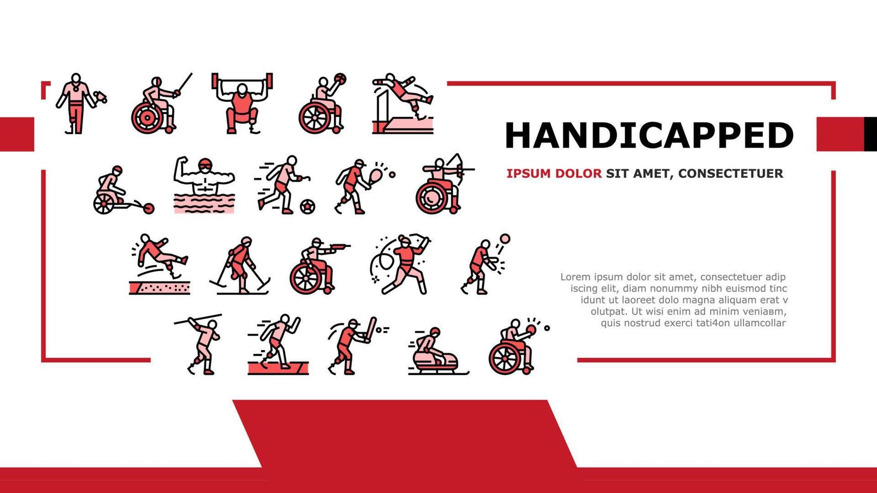 Handicapped Athlete Sport Game Landing Header Vector