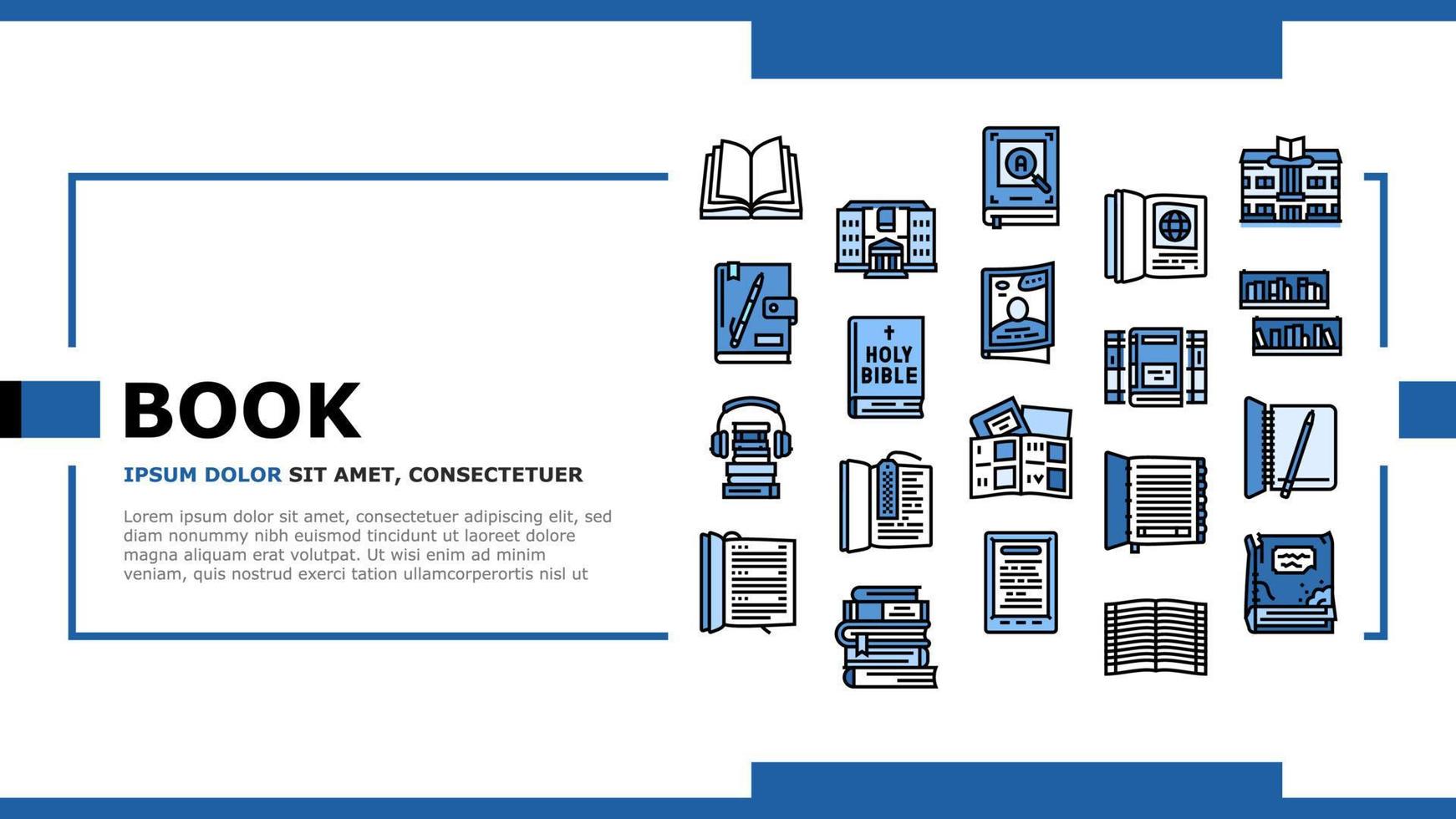 libro educación literatura leer aterrizaje encabezado vector