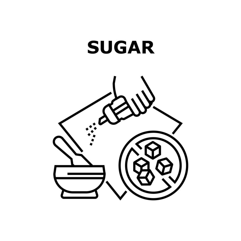 Sugar Ingredient Vector Concept Black Illustration