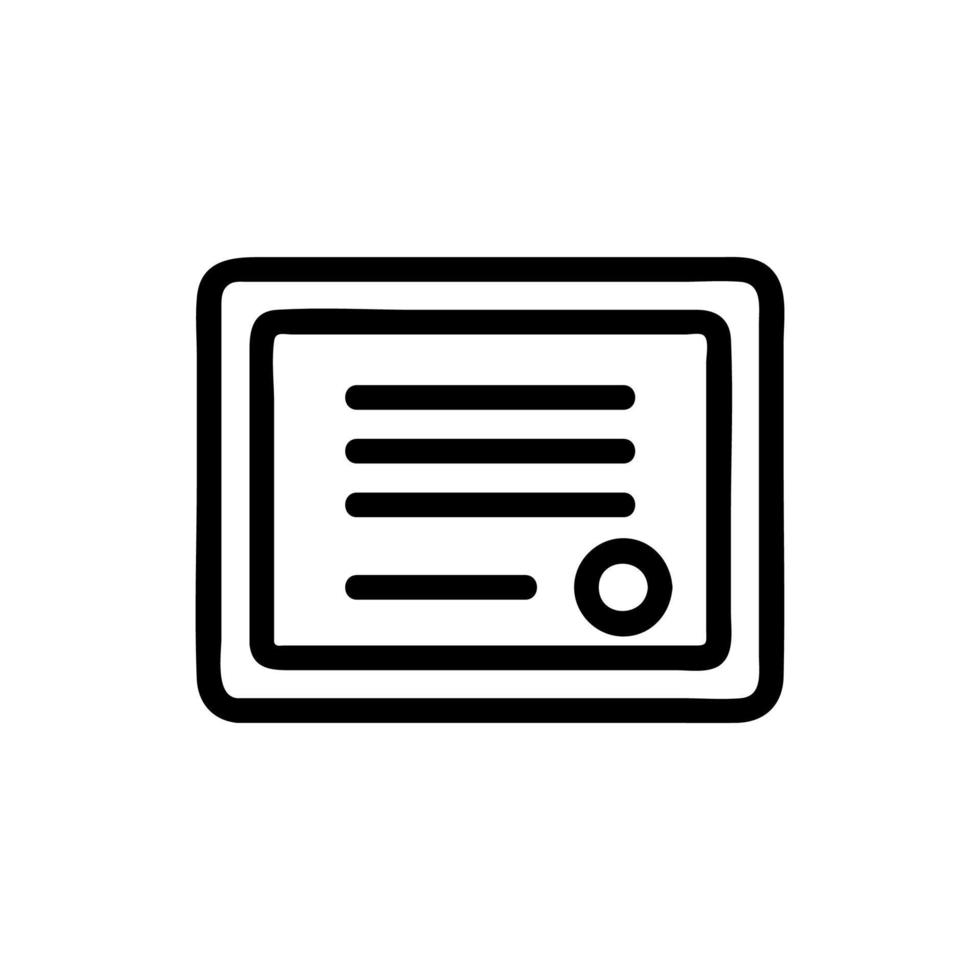 Certificate icon vector. Isolated contour symbol illustration vector