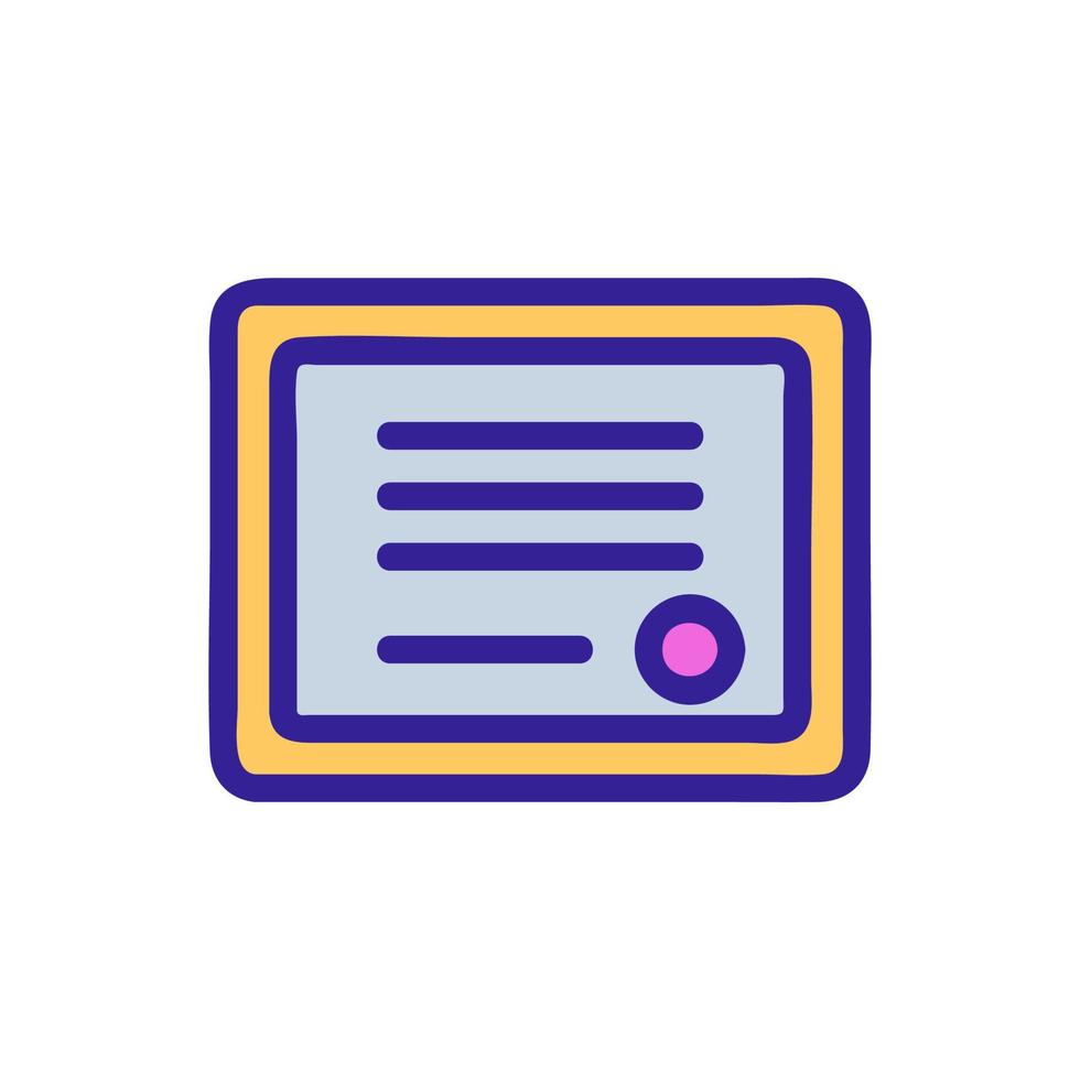 Certificate icon vector. Isolated contour symbol illustration vector