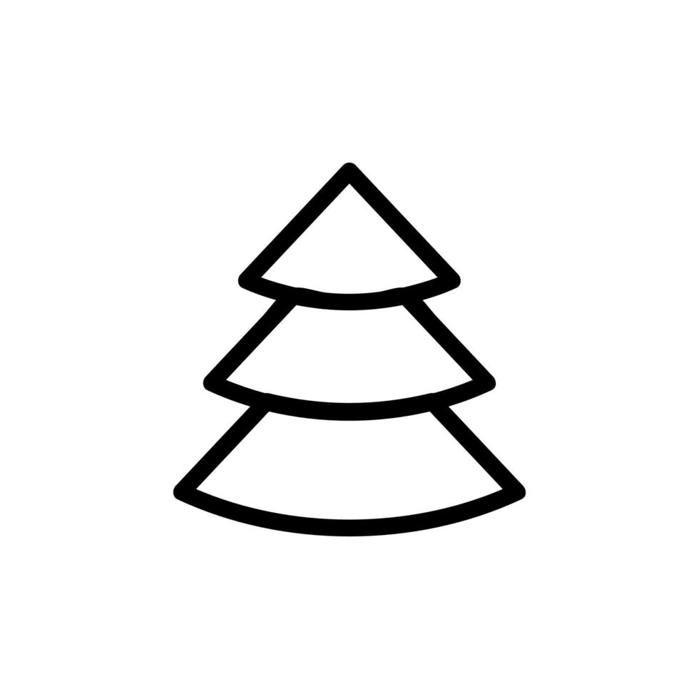 Christmas tree icon vector. Isolated contour symbol illustration vector