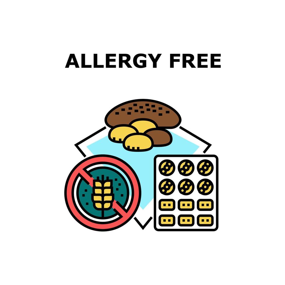 Allergy Free Eat Vector Concept Color Illustration