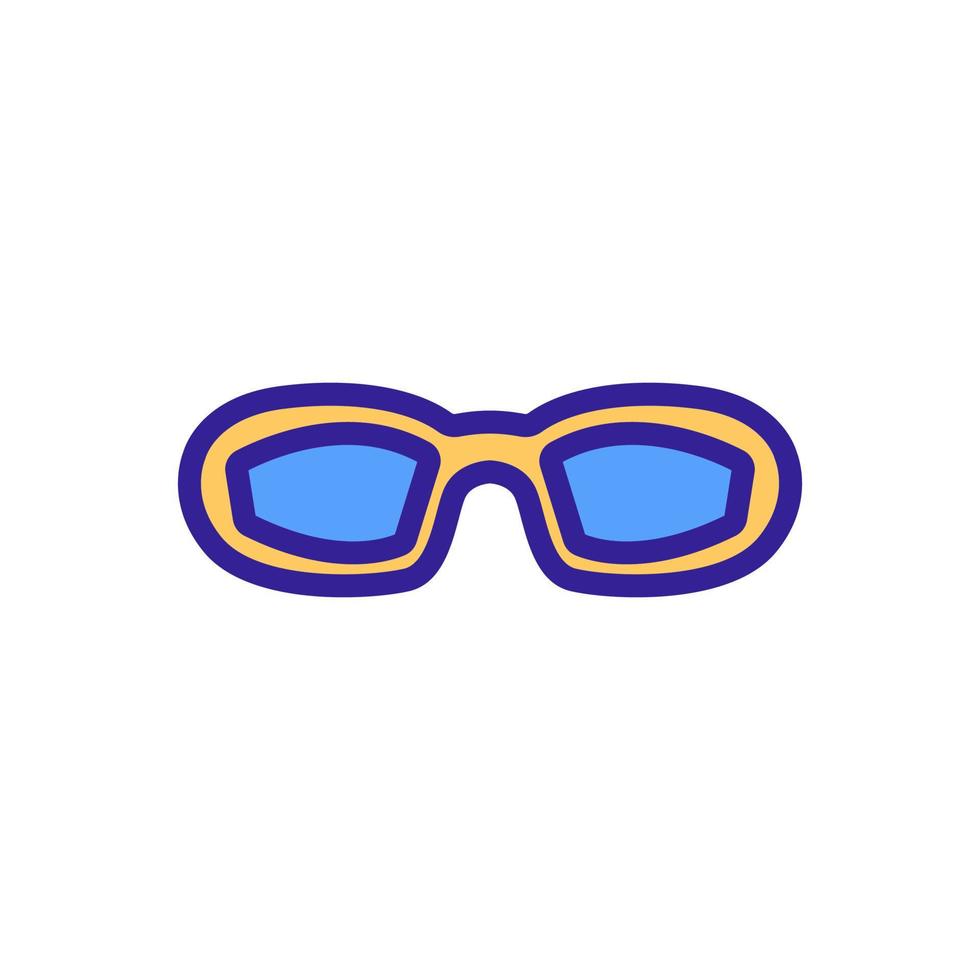 almond-shaped swimming glasses icon vector outline illustration