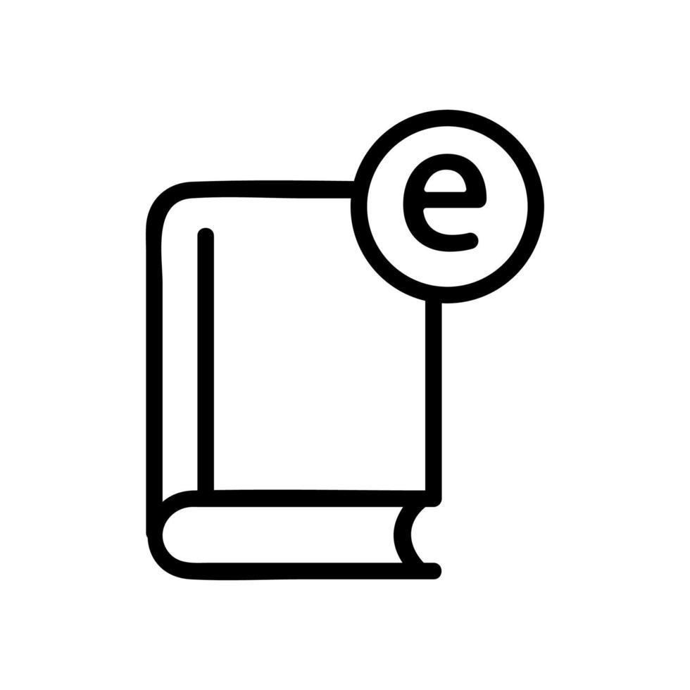 e-book icon vector outline illustration