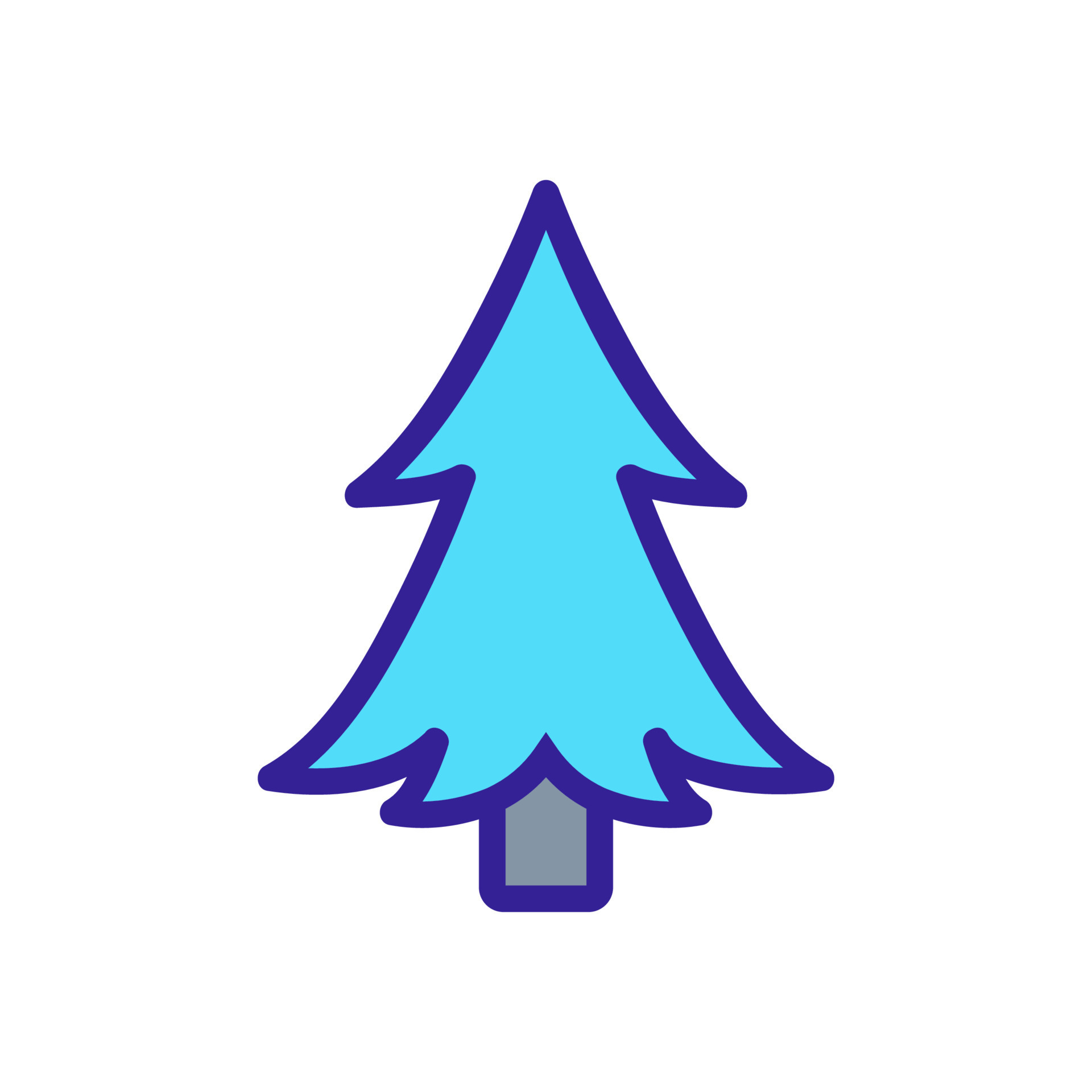 evergreen Christmas tree icon vector. Isolated contour symbol
