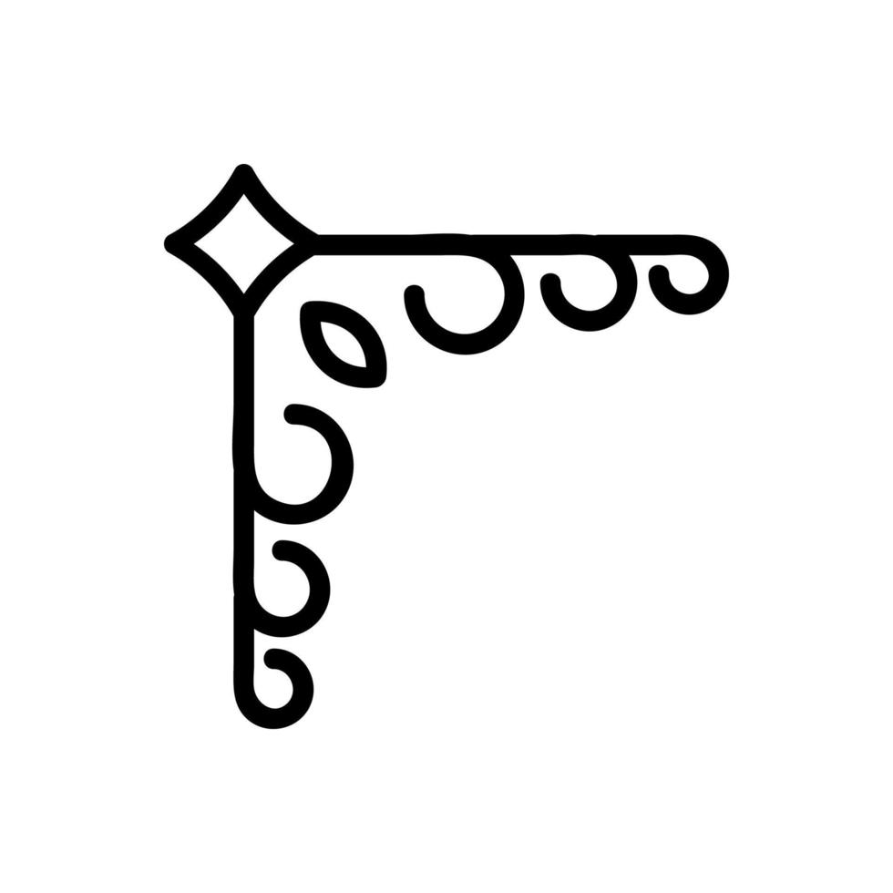 border corner frame is the vector icon. Isolated contour symbol illustration