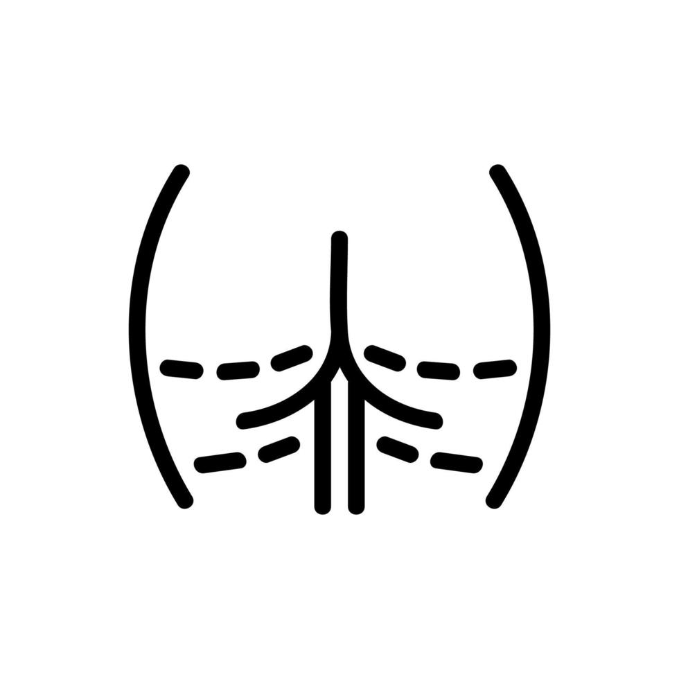 cellulite surgery lines on hips icon vector outline illustration