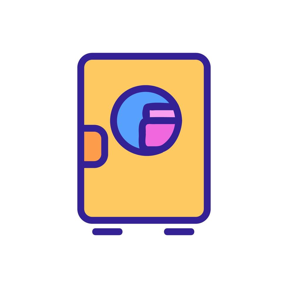 make-up refrigerator with circular window icon vector outline illustration