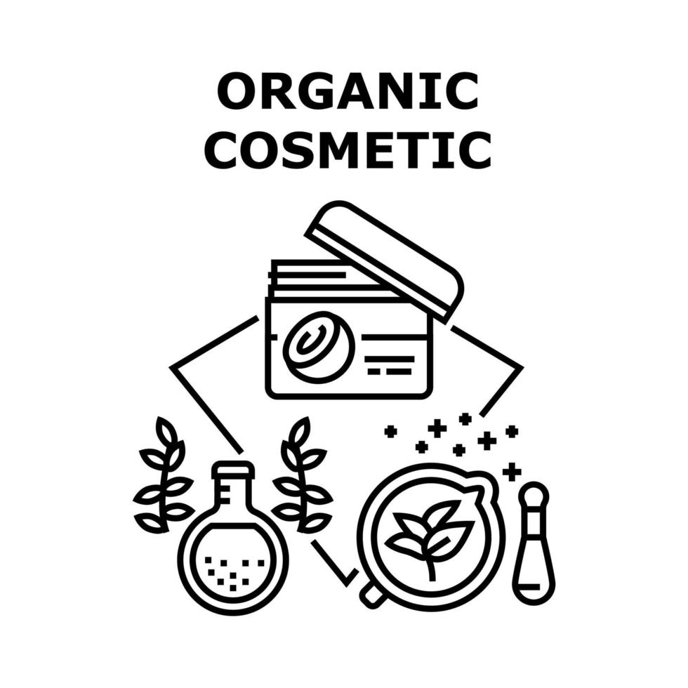 Organic Cosmetic Vector Concept Black Illustration