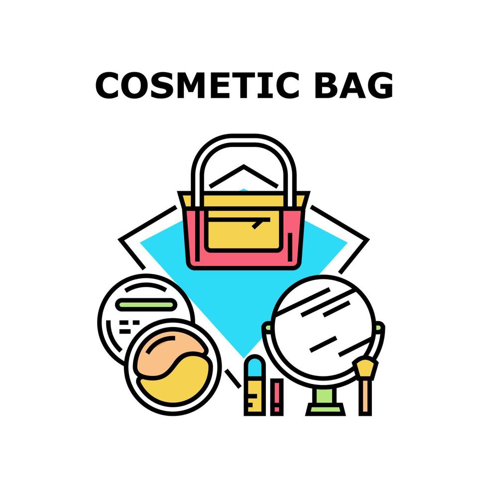 Cosmetic Bag Vector Concept Color Illustration