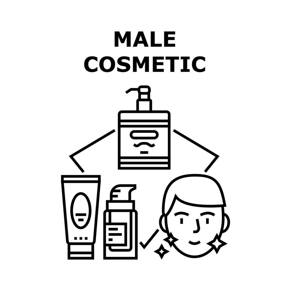 concepto de vector cosmético masculino ilustración negra