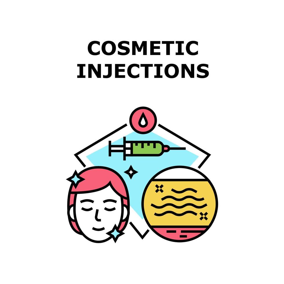 ilustración de color de concepto de inyecciones cosméticas vector