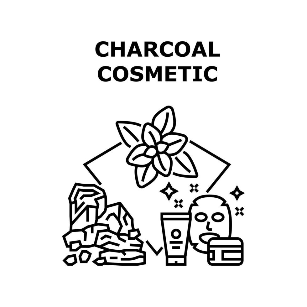 Charcoal Cosmetic Vector Concept Illustration