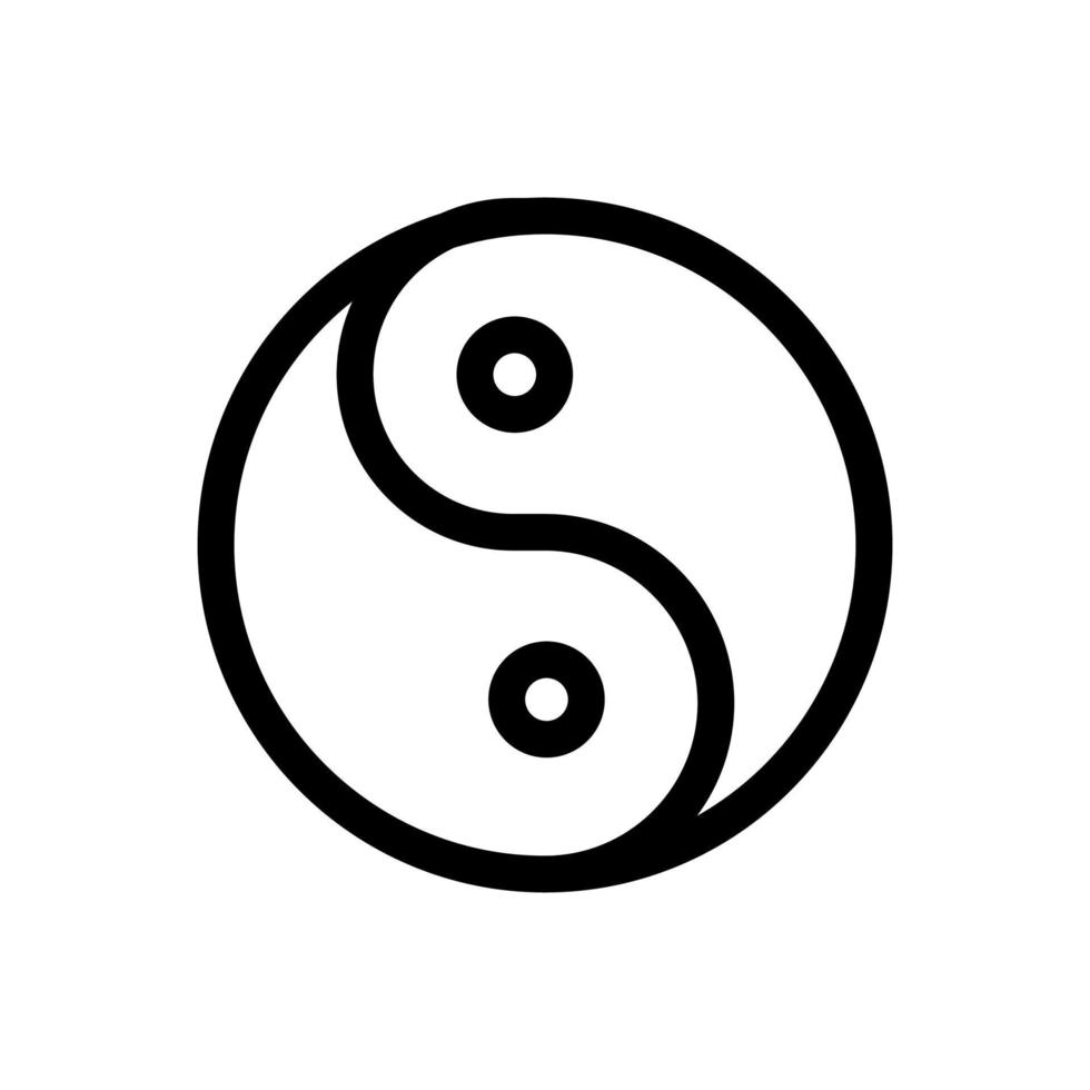 vector de icono de yin yang. ilustración de símbolo de contorno aislado