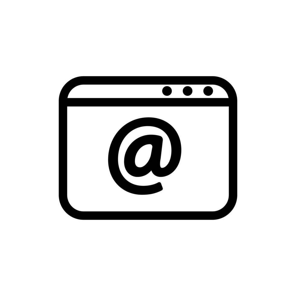vector de icono de correo del navegador. ilustración de símbolo de contorno aislado